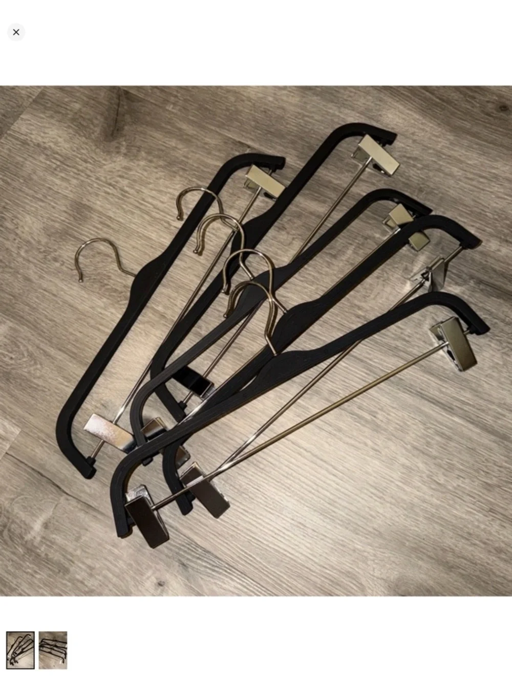 5 Set of Black and Silver Hangers